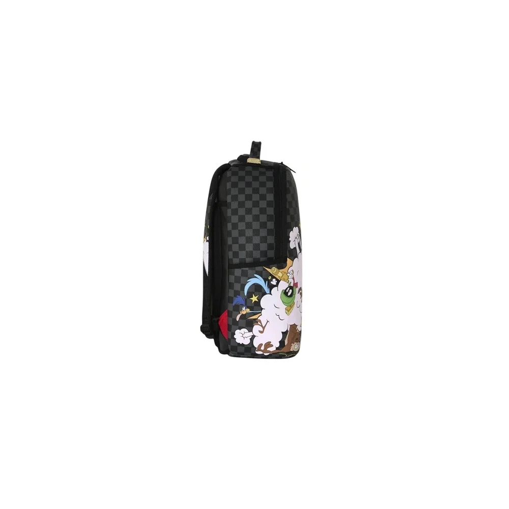 Sprayground Looney Tunes Fight Cloud Backpack Checkered Grey Black Mens New